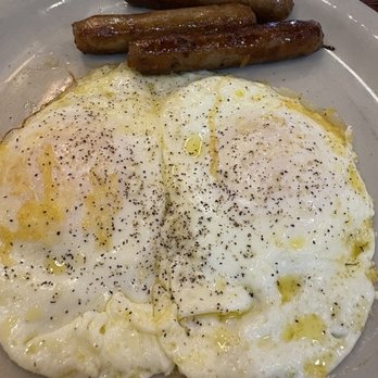 Omega  Restaurant - Two Eggs with Sausage - Greek Near Me - Milwaukee, Wisconsin