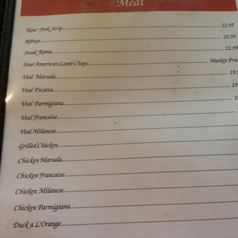 Frank's Grill - Menu for Veal - Seafood Near Me - Marathon, Florida