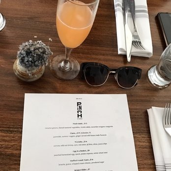 Pinch Kitchen - Brunch menu and Blood Orange Mimosa - New American Near Me - Miami, Florida Pinch Kitchen - Brunch menu and Blood Orange Mimosa - New American Near Me - Miami, Florida