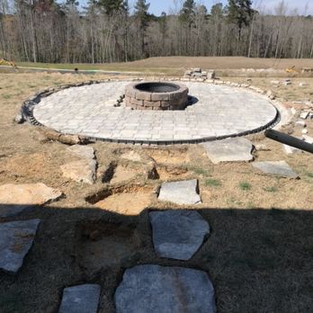 K.W Landscaping - a circular fire pit - Lawn Services Near Me K.W Landscaping - a circular fire pit - Lawn Services Near Me