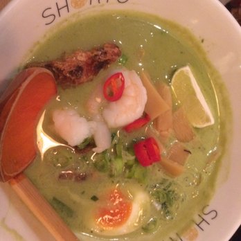 Shoryu - Green Curry Ramen with Karaage Chicken - Ramen Near Me - London, XGL Shoryu - Green Curry Ramen with Karaage Chicken - Ramen Near Me - London, XGL