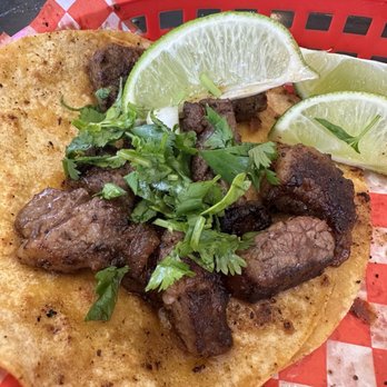 Taco Bout Good - Tri Tip taco (Minus a few bites of steak I ate immediately! ) - Mexican Near Me - Upland, California Taco Bout Good - Tri Tip taco (Minus a few bites of steak I ate immediately! ) - Mexican Near Me - Upland, California