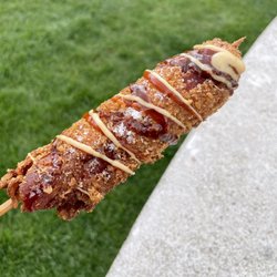 The Market At White River State Park - Korean corn dog from Books, Barbecue, and Bourbon