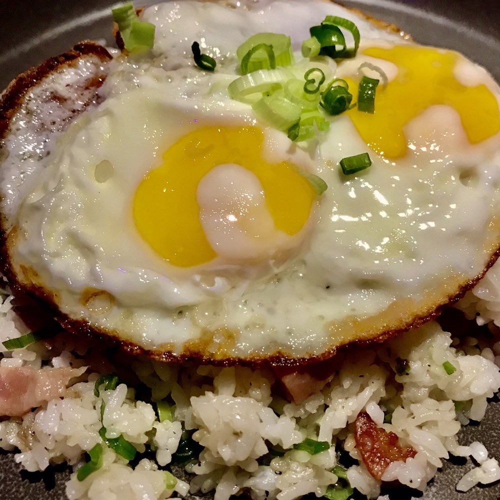 Soju Bang - Fried Rice. $12 at Happy Hour. Asked for egg fried hard - for the crispy edges. - Bars Near Me - Honolulu, Hawaii Soju Bang - Fried Rice. $12 at Happy Hour. Asked for egg fried hard - for the crispy edges. - Bars Near Me - Honolulu, Hawaii