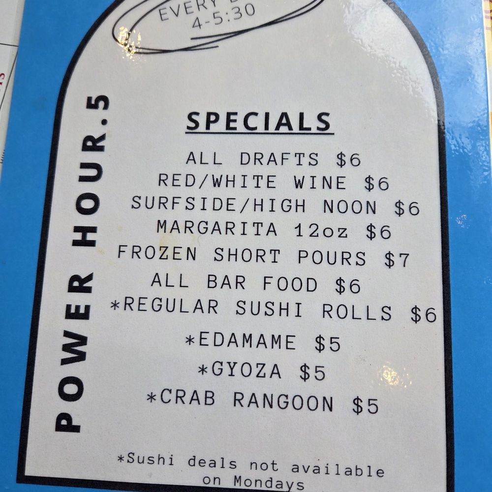 Crafthouse North - Specials are good - add more sushi or ramen though - Beer Bar Near Me - Mount Pleasant, South Carolina