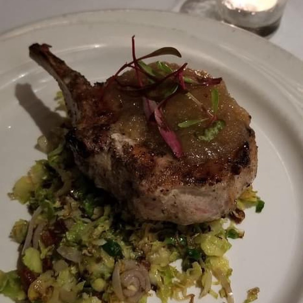 Bistro 45 - Grilled Niman Ranch Pork Chop - New American Near Me - Pasadena, California Bistro 45 - Grilled Niman Ranch Pork Chop - New American Near Me - Pasadena, California