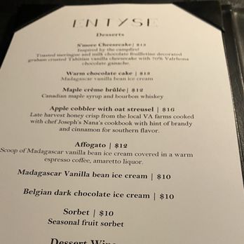 ENTYSE, Wine Bar & Lounge - Entyse Menu - New American Near Me - McLean, Virginia