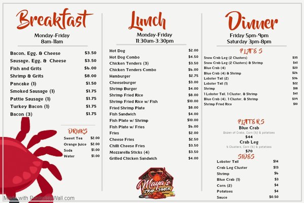 Menu photo 2 Maya’s Crab Shack Riegelwood, NC Menu photo 2 Maya’s Crab Shack Riegelwood, NC
