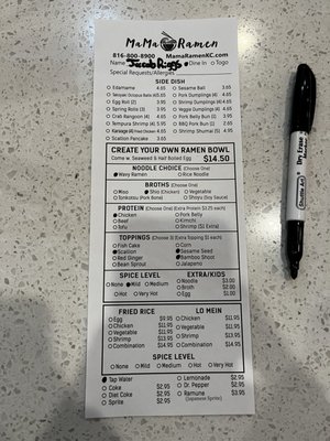 Menu photo 1 Mama Ramen Kansas City, MO