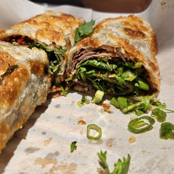 Noodle St - Inside of beef roll pancake - Noodles Near Me - Irvine, California Noodle St - Inside of beef roll pancake - Noodles Near Me - Irvine, California