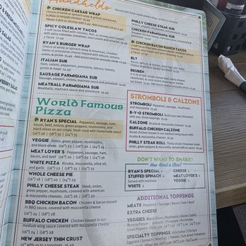 Ryan's Pizza & Pub - Menu 2 - Irish Near Me - Cocoa, Florida Ryan's Pizza & Pub - Menu 2 - Irish Near Me - Cocoa, Florida