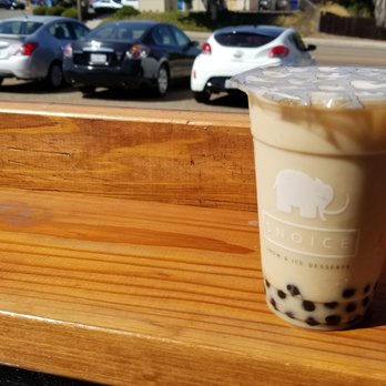 Snoice - Outdoor seating and my small Okinawa milk tea with boba - Bubble Tea Near Me - Spring Valley, California Snoice - Outdoor seating and my small Okinawa milk tea with boba - Bubble Tea Near Me - Spring Valley, California