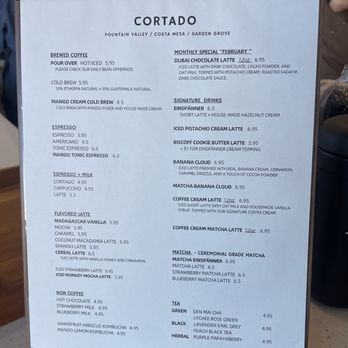 Cortado Coffee - Menu - Coffee & Tea Near Me - Garden Grove, California Cortado Coffee - Menu - Coffee & Tea Near Me - Garden Grove, California