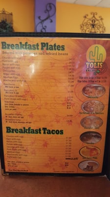 Menu photo 5 Tacos Yoli's Houston, TX