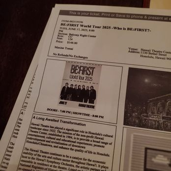 Hawaii Theatre Center - Be:First Jpop Concert June 17, 2025 - Cinema Near Me - Honolulu, Hawaii