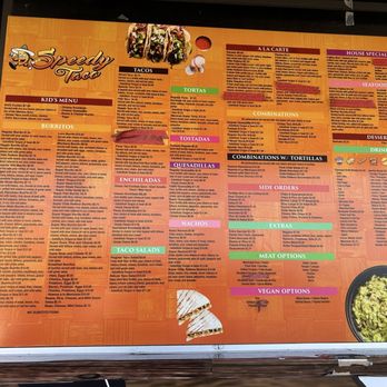 Speedy Taco Truck - Menu 5/30/2026 - Mexican Near Me - Eureka, California Speedy Taco Truck - Menu 5/30/2026 - Mexican Near Me - Eureka, California