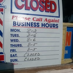 Bailey's Barber Shop - Hours
