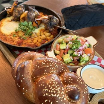 Cafe Landwer - Chicken Skewer Shakshuka - Cafes Near Me - Las Vegas, Nevada