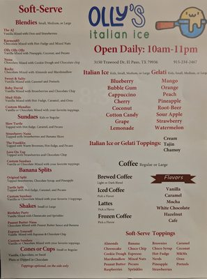 Menu photo 4 Olly's Italian Ice El Paso, TX Menu photo 4 Olly's Italian Ice El Paso, TX