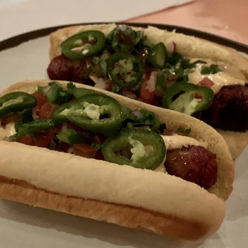 La Chinesca - Tijuana Street Dogs (Bacon Wrapped Hot Dog, Chipotle Mayonesa, Pico de Gallo, Pickled Jalapeño) - New Mexican Cuisine Near Me - Philadelphia, Pennsylvania