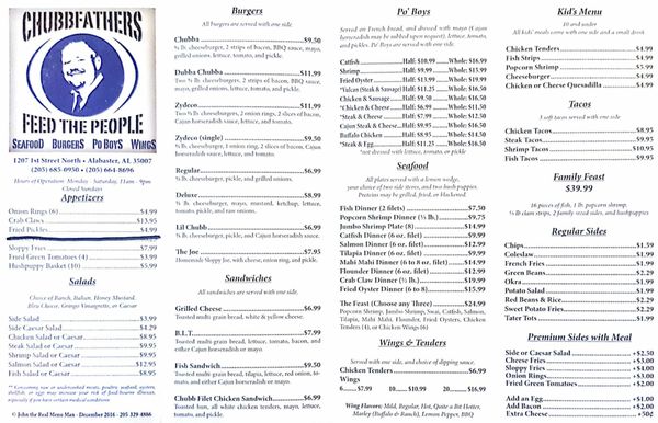 Menu photo 6 Chubbfathers Alabaster, AL Menu photo 6 Chubbfathers Alabaster, AL