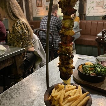 The Botanist - Chicken and Chorizo Hanging Kebab - Pubs Near Me - Leeds, XWY The Botanist - Chicken and Chorizo Hanging Kebab - Pubs Near Me - Leeds, XWY