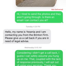 Texts between myself and the firm. Texts between myself and the firm.