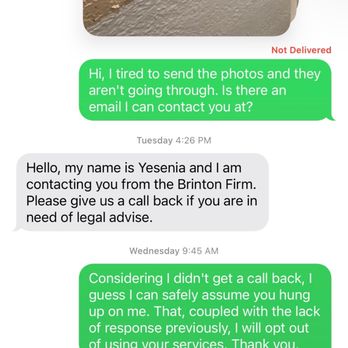 The Brinton Firm, PC - Texts between myself and the firm. - Personal Injury Law Near Me - Los Angeles, California The Brinton Firm, PC - Texts between myself and the firm. - Personal Injury Law Near Me - Los Angeles, California