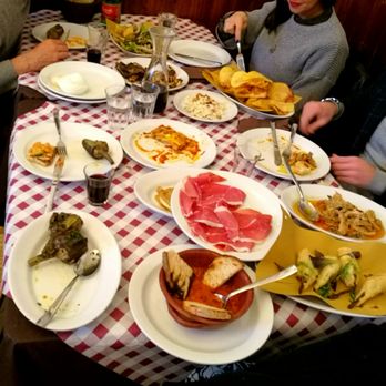 Trattoria Rosetta - Just a little antipasto... amazing!! Stuffed pumpkin blossoms, fried fish, parmigiana, stuffed peppers, cheese, tripes, aubergines!.. - Trattorie Near Me - Casavatore, NA