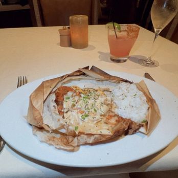 Tribute at The Houstonian - Gulf Seafood Papillote - Desserts Near Me - Houston, Texas Tribute at The Houstonian - Gulf Seafood Papillote - Desserts Near Me - Houston, Texas