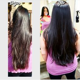 Before my dull overgrown hair. After, Gabby's touch, all around layers cut, U Shaped! It's silky soft & weights lighter! Before my dull overgrown hair. After, Gabby's touch, all around layers cut, U Shaped! It's silky soft & weights lighter!