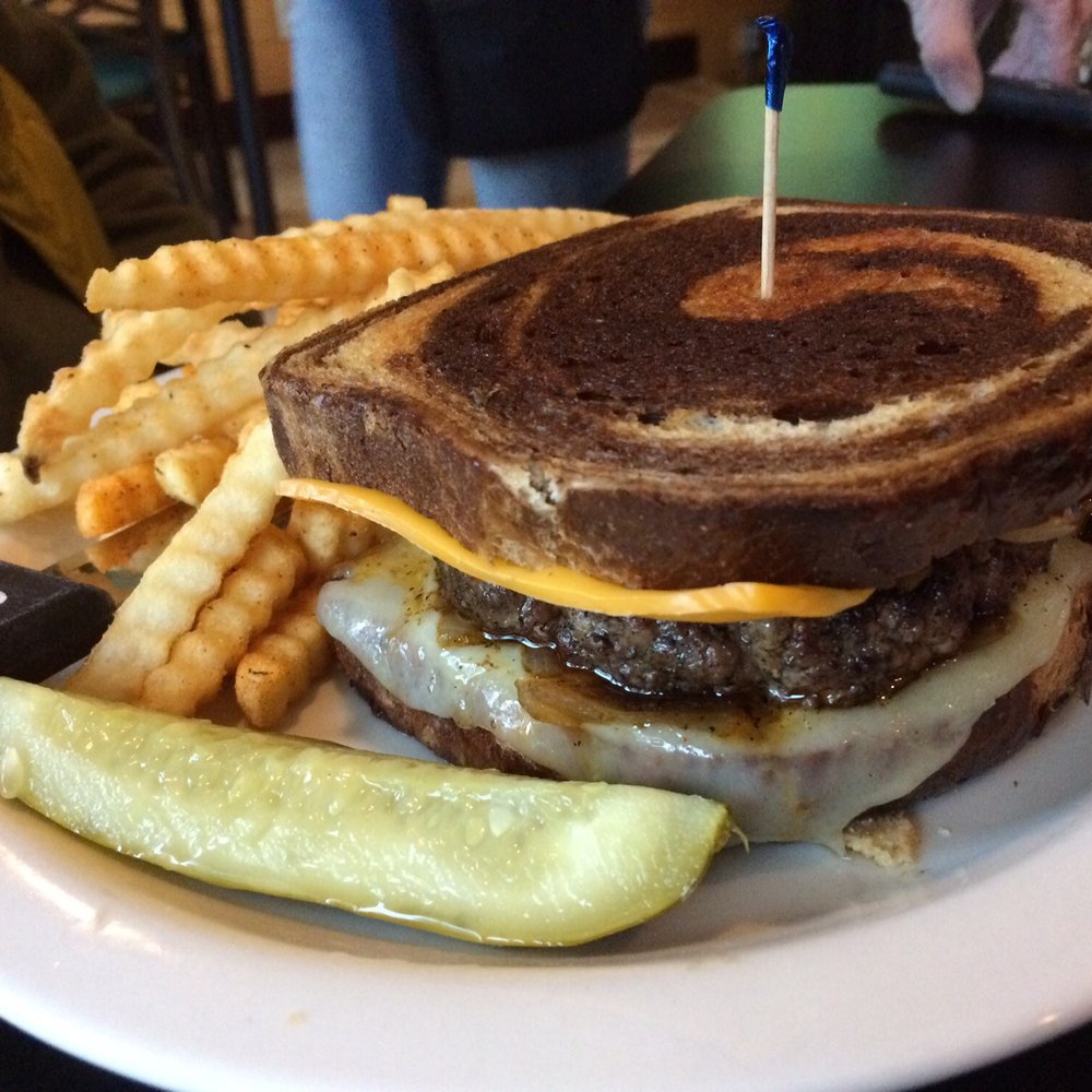 Anglers - Marbled Rye Burger Cheese Melt - Mouth Watering - Bars Near Me - Manitowish Waters, Wisconsin Anglers - Marbled Rye Burger Cheese Melt - Mouth Watering - Bars Near Me - Manitowish Waters, Wisconsin
