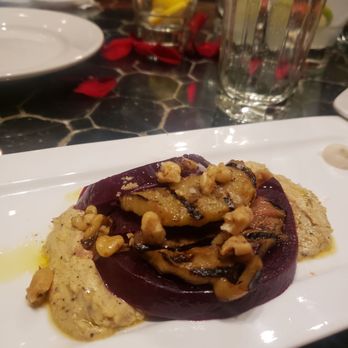 Tangierino’s Cave Lounge - Eggplant Beet Salad - Hookah Bars Near Me - Boston, Massachusetts