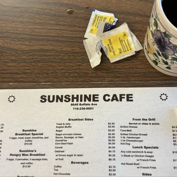 Sunshine Cafe - Menu - Breakfast & Brunch Near Me - Niagara Falls, New York Sunshine Cafe - Menu - Breakfast & Brunch Near Me - Niagara Falls, New York
