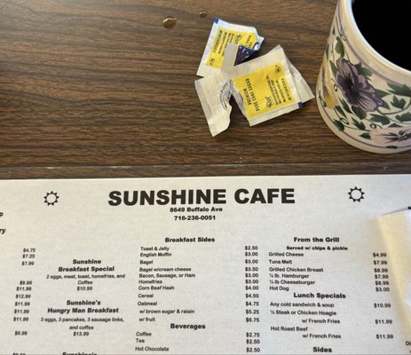 Menu photo 1 Sunshine Cafe Niagara Falls, NY Menu photo 1 Sunshine Cafe Niagara Falls, NY