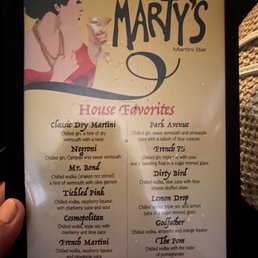 the menu for the restaurant