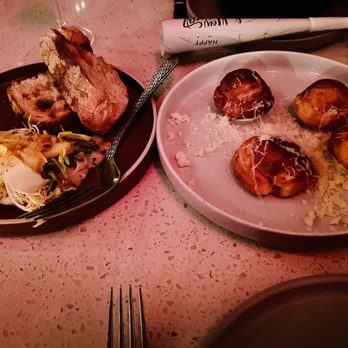 Nina May - Left: scallop tartare + green apple-endive salad. Right: gougeres au compte - New American Near Me - Washington, DC, District of Columbia Nina May - Left: scallop tartare + green apple-endive salad. Right: gougeres au compte - New American Near Me - Washington, DC, District of Columbia