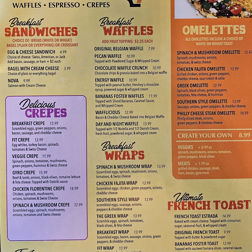 7th Ave Cafe - Menu (side 1) - Coffee & Tea Near Me - Myrtle Beach, South Carolina