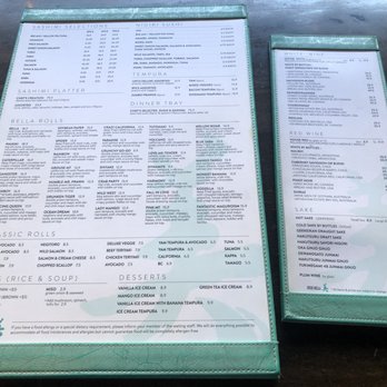 Sushi Bella - Back of a la carte and wine and sake menus~ (August 2022) - Sushi Bars Near Me - North Vancouver, British Columbia Sushi Bella - Back of a la carte and wine and sake menus~ (August 2022) - Sushi Bars Near Me - North Vancouver, British Columbia