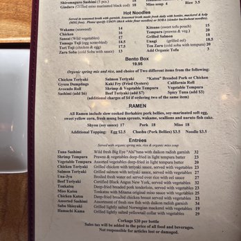 Mitama Restaurant - Menu page 1 - A menu page from a Japanese restaurant listing dishes such as sushi, sashimi, ramen, and bento boxes with prices and descriptions. - Japanese Near Me - Berkeley, California