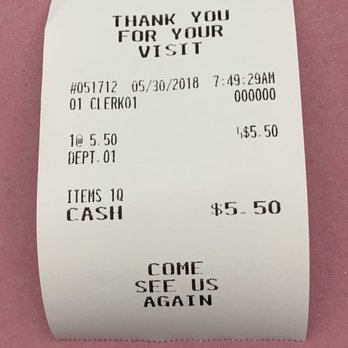 Ak's Donuts - Receipt dated 5/30/2018 and no Business name listed. - Donuts Near Me - La Mirada, California