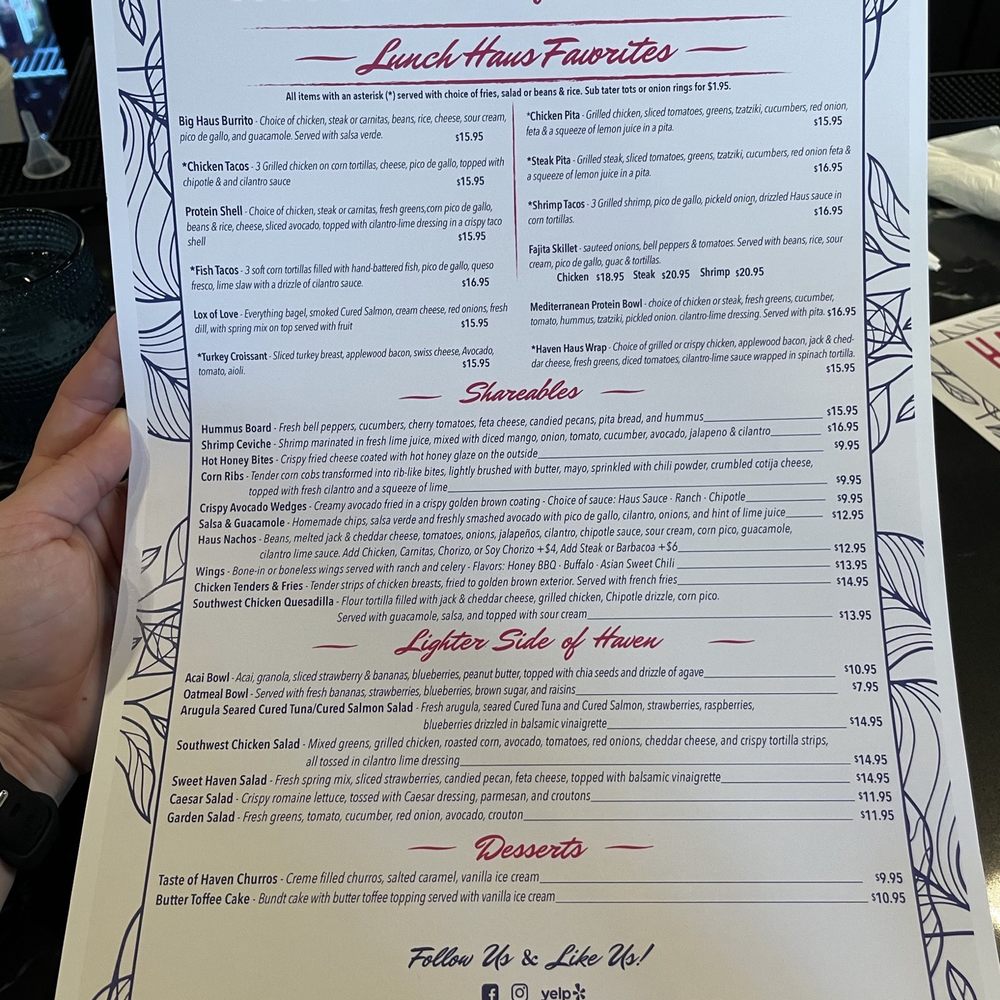 Haven Haus Cafe - Lunch menu - Breakfast & Brunch Near Me - Temecula, California Haven Haus Cafe - Lunch menu - Breakfast & Brunch Near Me - Temecula, California