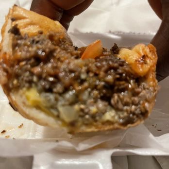 Nephew's Steak & Hoagy - Inside of Steak Sandwich - Cheesesteaks Near Me - Gary, Indiana