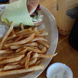 Avocado bacon burger with frys Avocado bacon burger with frys
