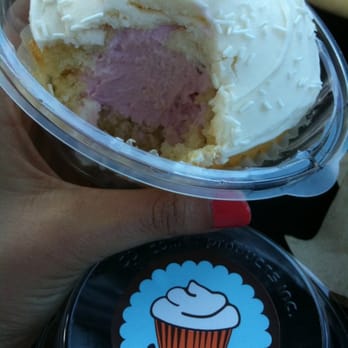 Frosted Cupcakery - Royal white cupcake with strawberry ice cream. - Bakeries Near Me - Long Beach, California Frosted Cupcakery - Royal white cupcake with strawberry ice cream. - Bakeries Near Me - Long Beach, California