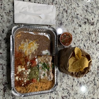 Tapatio Mexican Restaurant - 2. 2 Item Combination with Chile Relleno and chicken Chimichanga comes with rice, beans, chips and salsa - Mexican Near Me - Bellevue, Washington Tapatio Mexican Restaurant - 2. 2 Item Combination with Chile Relleno and chicken Chimichanga comes with rice, beans, chips and salsa - Mexican Near Me - Bellevue, Washington