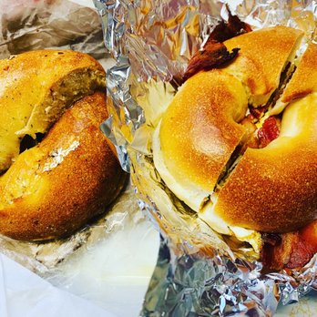 Amboy Bagel - Jalapeño bagel with butter and bacon and egg bagel sandwich - Bagels Near Me - Edison, New Jersey