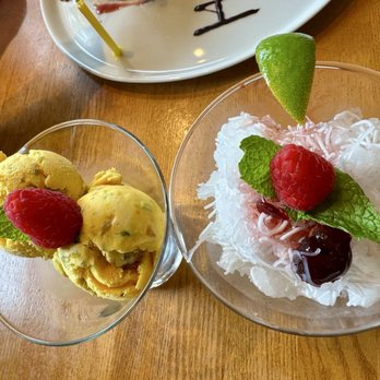 Lavash - Desserts. Bastani - saffron pistachio ice cream. Faloodeh - rose water sorbet with iced noodles. - Persian/Iranian Near Me - San Francisco, California Lavash - Desserts. Bastani - saffron pistachio ice cream. Faloodeh - rose water sorbet with iced noodles. - Persian/Iranian Near Me - San Francisco, California