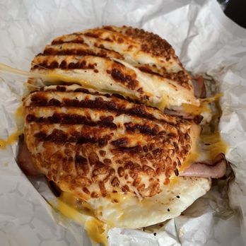 The Kidd Coffee Company - Ham, egg, & cheese on an Asiago bagel - Coffee & Tea Near Me - Cincinnati, Ohio The Kidd Coffee Company - Ham, egg, & cheese on an Asiago bagel - Coffee & Tea Near Me - Cincinnati, Ohio