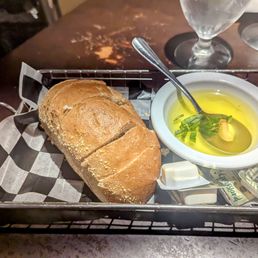 Complimentary Italian bread and oil Complimentary Italian bread and oil